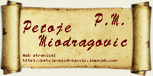 Petoje Miodragović vizit kartica